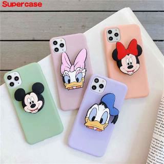 3D Cute Minnie Mickey Holder Ring case Huawei P40 Pro + Lite E P30 P20 Pro Lite Cover Donald Duck