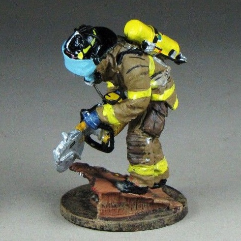 หุ่น​ โมเดล นักดับเพลิง สเกล 1/32 model fireman หน่วยกู้ภัย ของ Del Prado (BOM051)