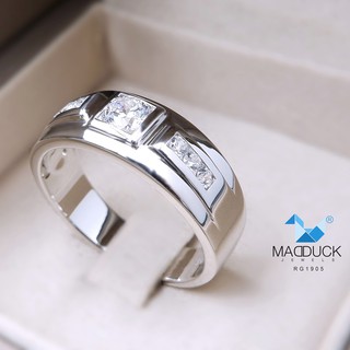 Madduckjewels แหวนเงินแท้ เพชร CZ ชุบโรเดียม RG1905