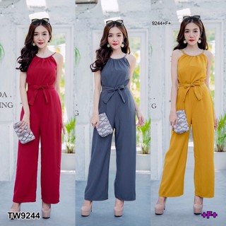 👗Pfashion [ส่งไว!!🚛] P9244 Jumpsuit จั๊มสูทยาวสายเดี่ยวคล้องคอ Jumpsuit Long jumpsuit with halter neck