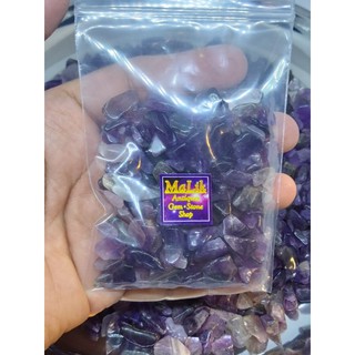 หินสี อเมทิส ( Amethyst ) สีม่วงๆ ถุงละ 100 กรัม (g) ราคาพิเศษ สั่งเลย มีเเต่ของน่ารักๆ