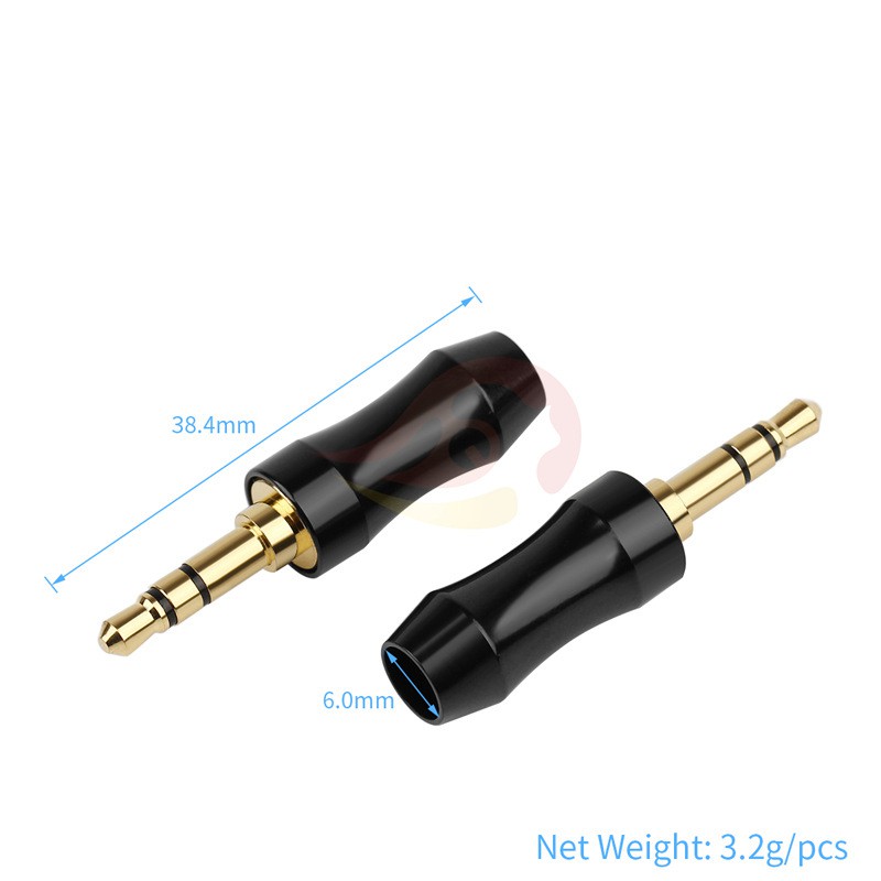 แจ๊ค 3.5มม. 3 ขั้ว ชุบทอง stereo plug gold plated