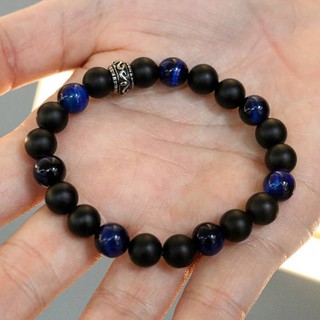 The Average กำไลหินแท้ (Blue Tiger Eye/ Matte Black Onyx)