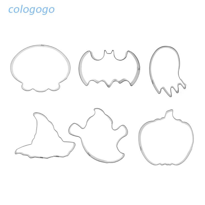 COLO  6 Pcs Halloween Pumpkin Ghost Cookie Molds Set Sweet Baking Stainless Steel Moulds Cutter for 