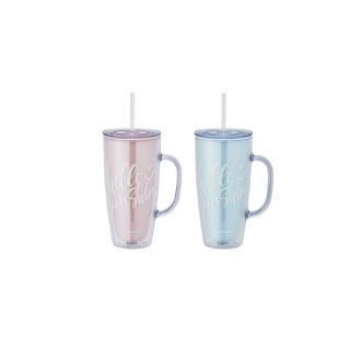 LocknLock แก้วน้ำแบบมีหูจับ Doublewall Coldcup ความจุ 720 ml. รุ่น HAP503