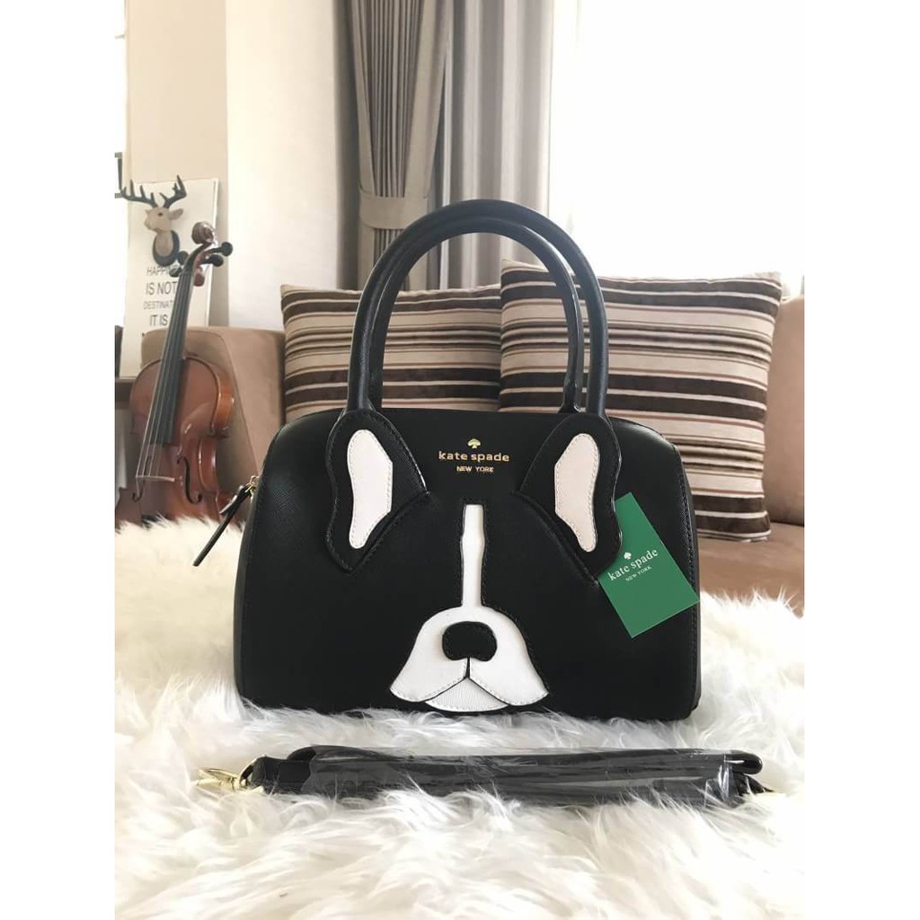 กระเป๋าถือหรือสะพาย Kate Spade Women's Factory Ma Cherie Antoine French Bulldog Satchel Bag