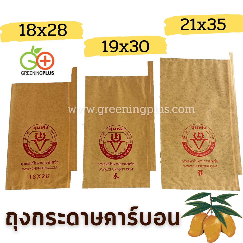 ถุงกระดาษคาร์บอน จำนวน 100 ใบ