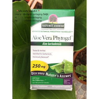 จากอเมริกา ว่านหางจระเข้าสกัดเข้มข้น ขนาด 250มก.Aloe Vera 90เม็ด Nature’s Way