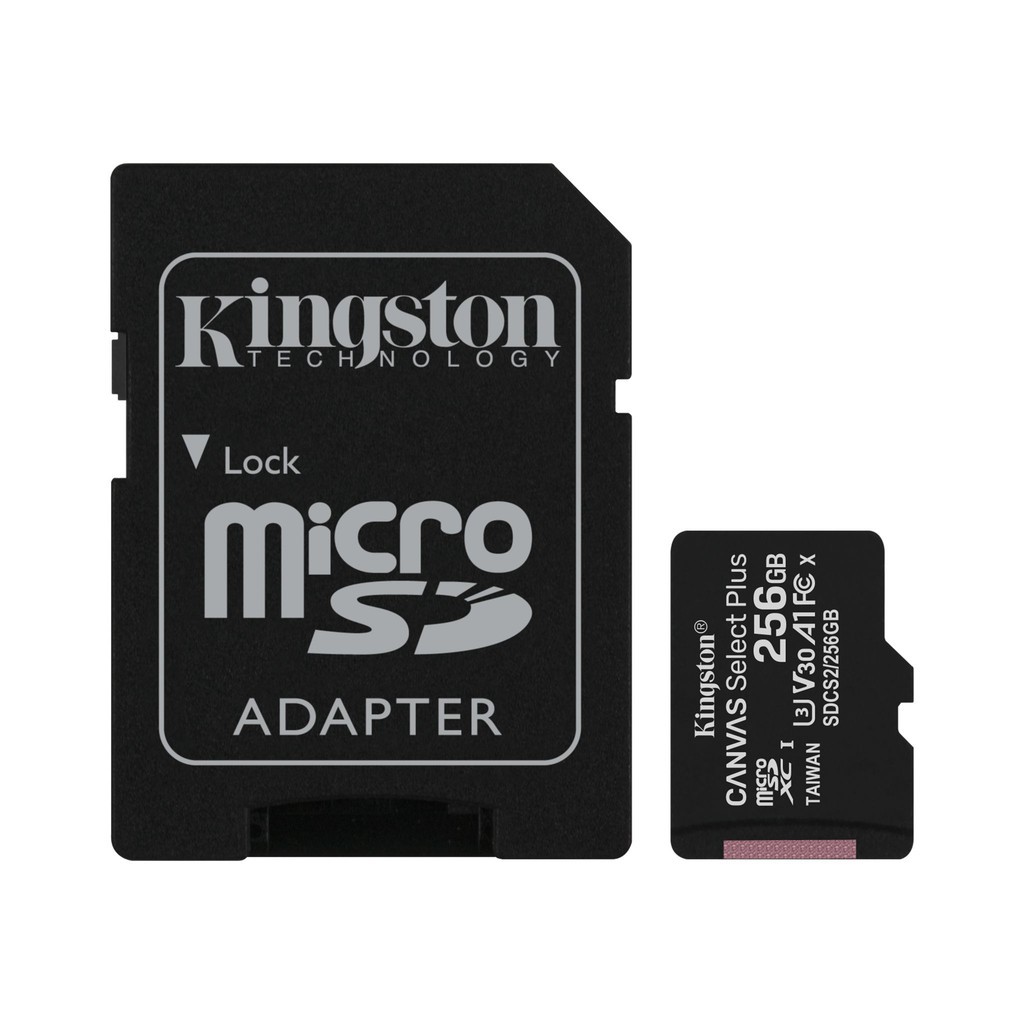 Kingston Micro SD Card 100MB/s w/ Micro SD Adapter (256GB)