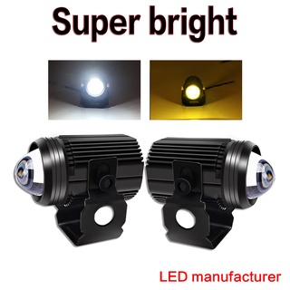 2Pc BA20D H4 T19 H6 H7 Moto ATV SUV Tractor Jeep Yacht Truck Dual Color 30W Working Fog Lights LED Headlights External S