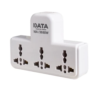 DATA อะแดปเตอร์ ดาต้า ปลั๊กอเนกประสงค์ 3 ช่อง รุ่น AD364 ปลั๊กแปลงปลั๊กไฟ หัวแปลง