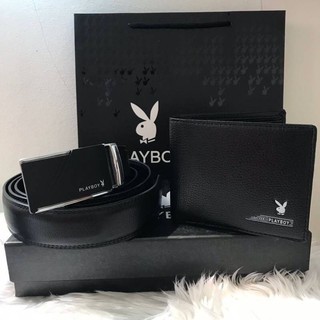 PLAYBOY LEATHER BELT &amp; WALLET VALUE PACK Limited Edition จาก Playboy เซตสุดคุ้ม