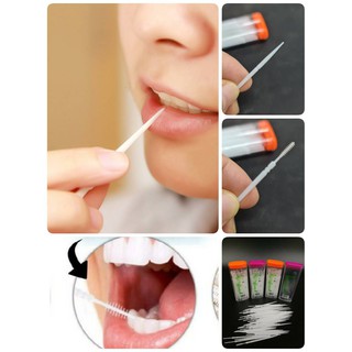 PORTABLE TOOTHPICK ไม้จิ้มฟัน พร้อมไหมขัดฟันในตัว 1 ชุด บรรจุ 200 ชิ้น