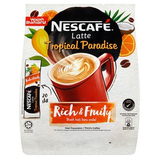 Nescafé Latte Tropical Paradise Premix Coffee 20 Stick Packs x 25g