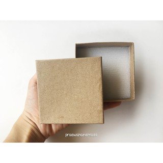 3.5x3.5" Brown paper box กล่องกระดาษสีน้ำตาลฝาครอบ