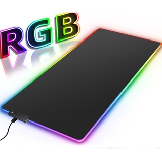 แผ่นรองเมาส์เล่นเกม Rgb ขนาดใหญ่ มีไฟแบ็คไลท์ LED ขนาดใหญ่ สําหรับคอมพิวเตอร์