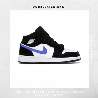 ☌✉▪✆【special offer】 NIKE AIR JORDAN 1 MID GS_BLACK RACER BLUE [554725084]