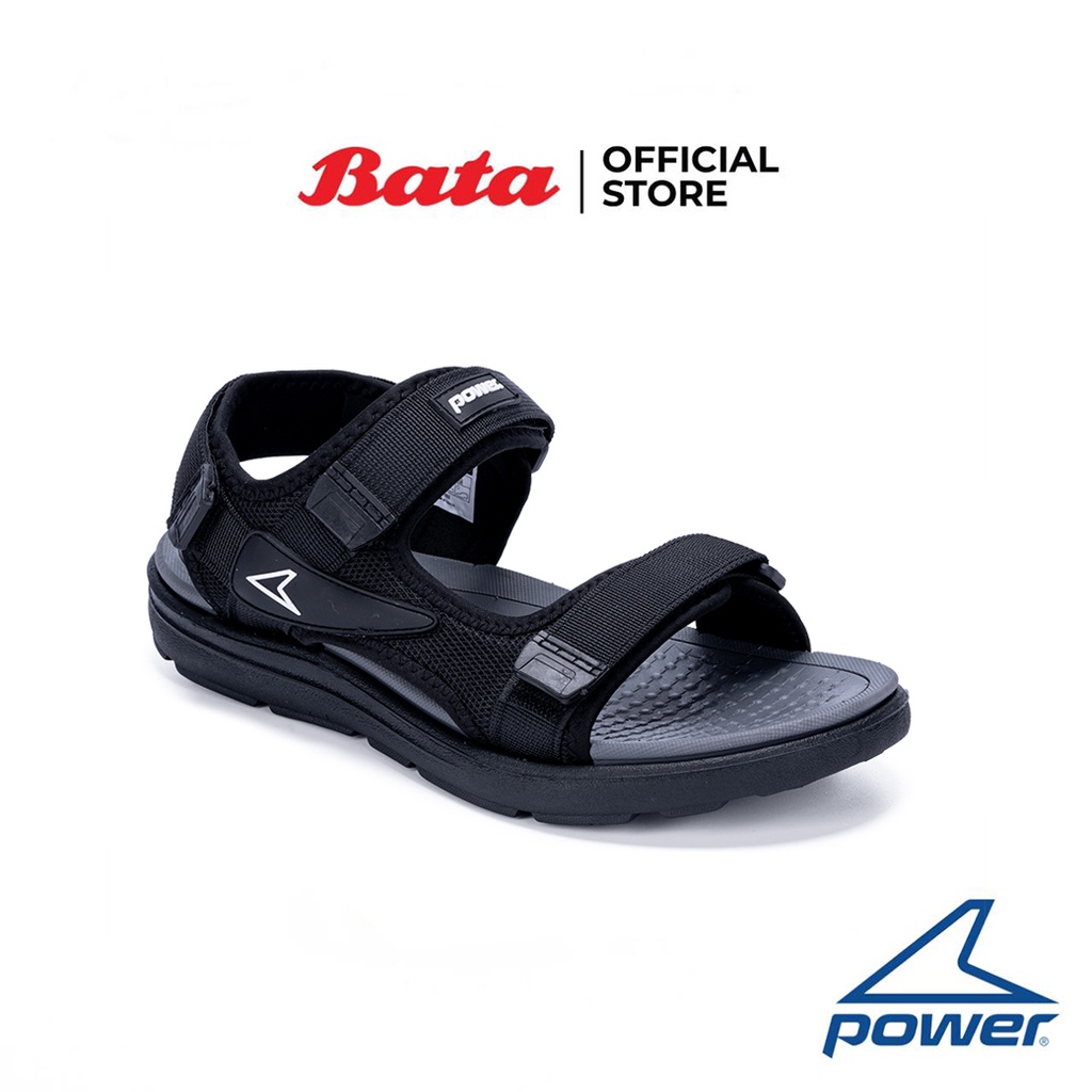 Bata บาจา ยี่ห้อ Power รองเท้าแตะรัดส้น ลำลอง สวมใส่ง่าย น้ำหนักเบา  สำหรับผู้ชาย รุ่น Parker สีดำ 8186018