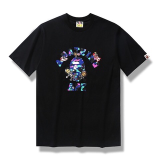 tshirtเสื้อยืดคอกลมฤดูร้อนHH BAPE ผู้ชายเสื้อยืดฤดูร้อนใหม่สไตล์เยาวชน Galaxy Roaming การ์ตูน Camouflage คอกลมเสื้อยืดเส