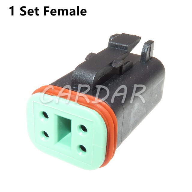 1 ชุด 4 ขา DT06-4S DT04-4P สีดําสีกันน้ําไฟฟ้า Connector ซ็อกเก็ตยานยนต์สําหรับ Deutsch