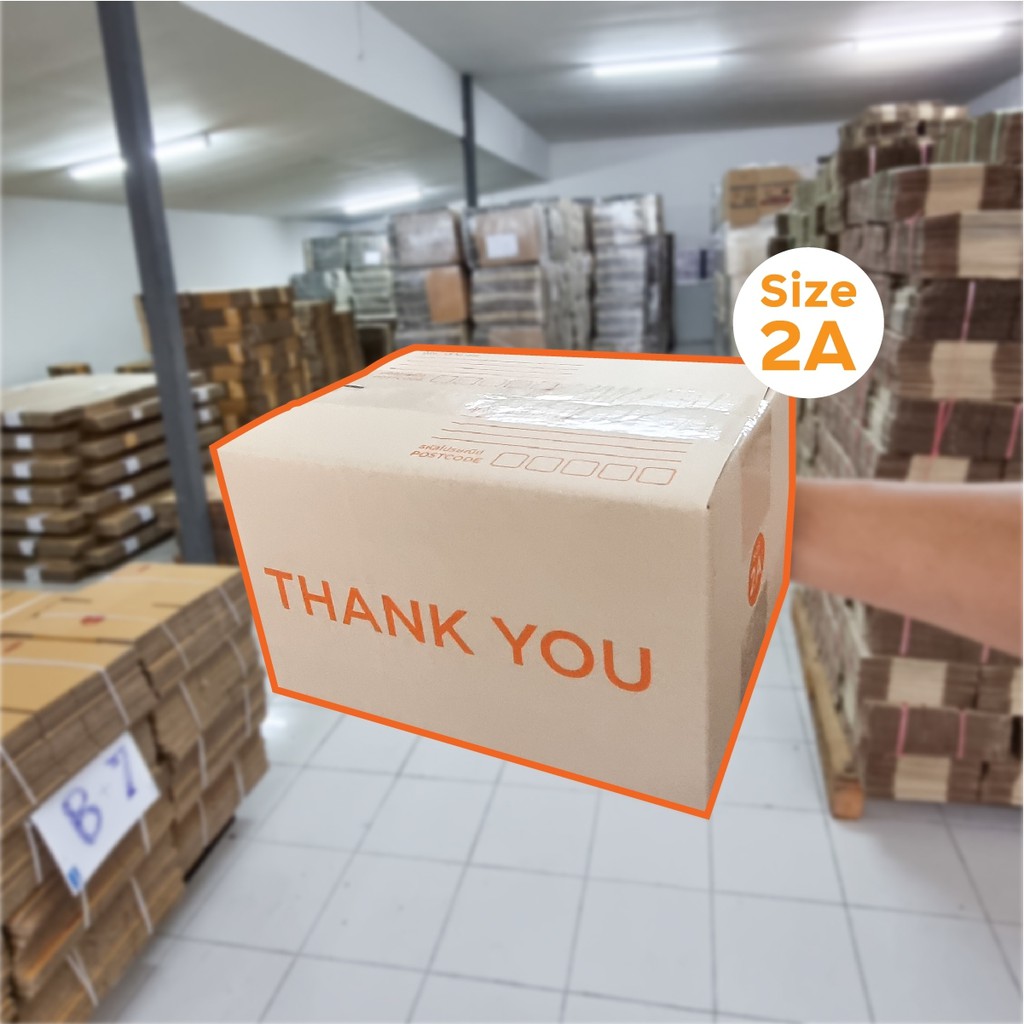กล่องพัสดุ Thank you กล่องไปรษณีย์ เบอร์ 2A พิมพ์Thank you แพ็ค 20ใบ
