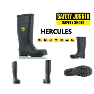 รองเท้าบู๊ทนิรภัยสีดำพื้นเหล็ก หัวเหล็ก กันน้ำ รุ่นHERCULES  ยี่ห้อ Safety Jogger