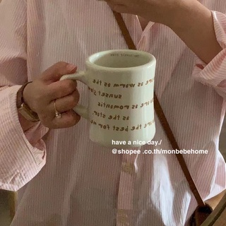 แก้วมัค แก้วเซรามิกส์ insสไตล์ฝรั่งเศส ใช้ไมโครเวฟได้ พร้อมส่ง