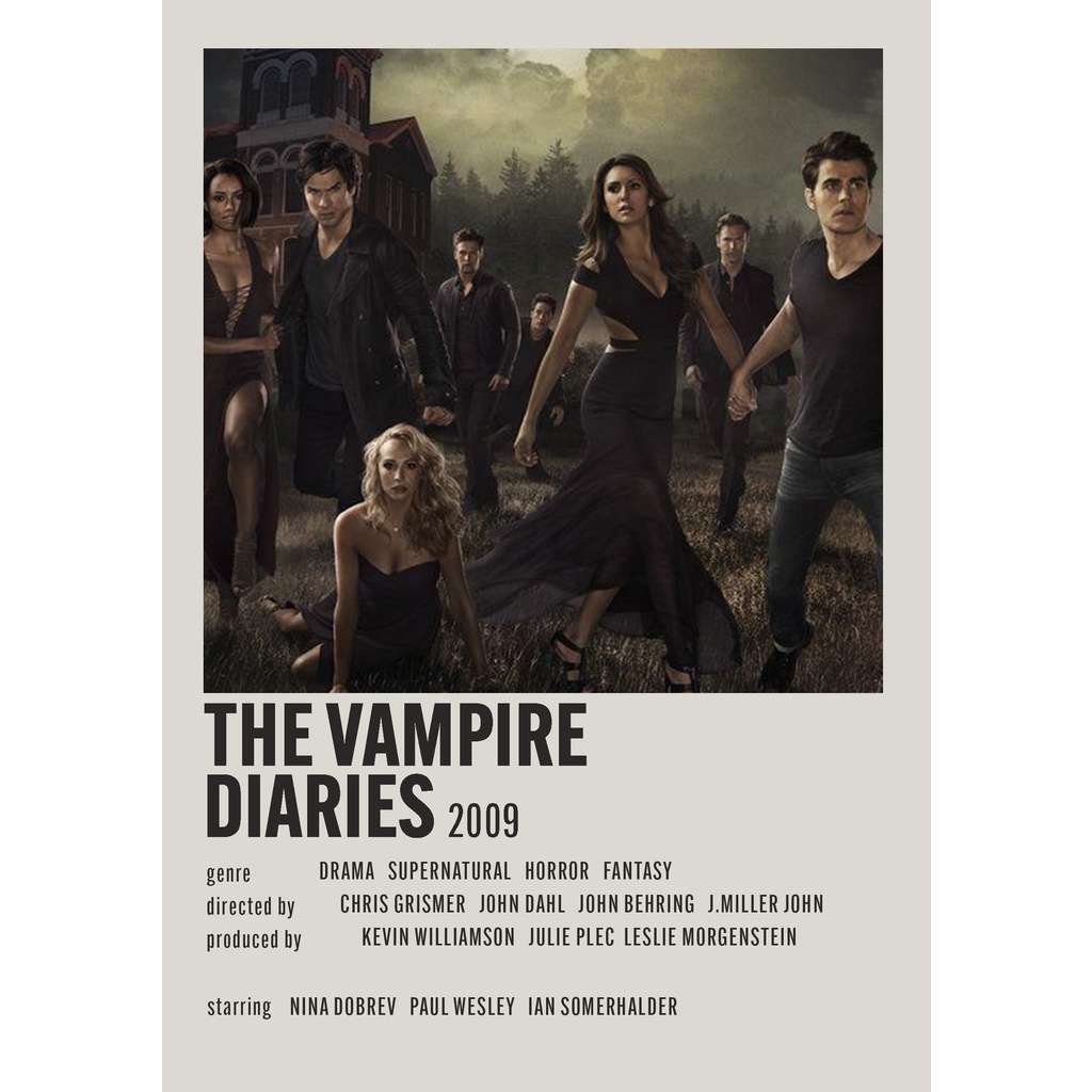 โปสเตอร์ Drama Series THE VAMPIRE DIARIES สําหรับช่างตัดผมห้อง/ผนัง