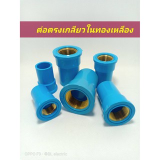 ข้อตรงต่อเกลียวในทองเหลือง SCG ตราช้าง  PVC ข้อต่อประปา ก๊อกน้ำ