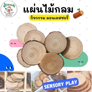 แผ่นไม้กลม แพ็คคู่(2ชิ้น) ของเล่นปลายเปิดทำกิจกรรม sensory play แนว Montessori กิจกรรมศิลปะ แบบมอนเตสซอรี่