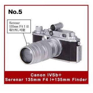 RARE JAPAN 3d CAMERA MINIATURE CANON IV SB PLASTIC DISPLAY MODEL CAMERA + SERENAR 135MM F4 LENS