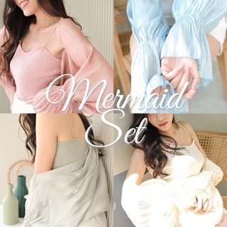 Mermaid Set (ไหมพรมสายเดี่ยวและเสื้อคลุมไหมญี่ปุ่น)