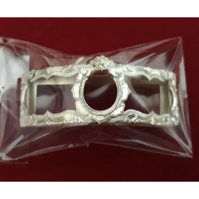 กรอบเลสเงินแท้ รุ่น ศรฤทธิ์,  รวย99  ขนาด4บาท หลวงพ่อรวย