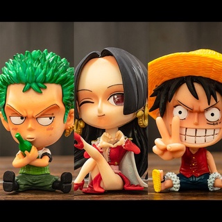 โมเดลฟิกเกอร์ อนิเมะวันพีช Emperor Zoro Luffy Chibana Robin ขนาดเล็ก สําหรับตกแต่งบ้าน