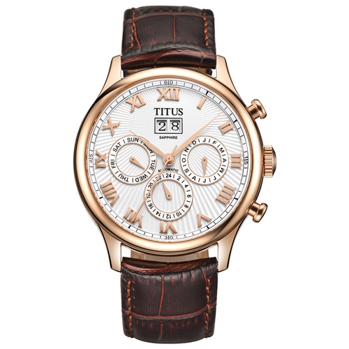 นาฬิกา Solvil et Titus Analogue Automatic Watch in White Dial and Leather Strap  ของแท้ 100%
