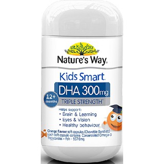KIDS SMART DHA 300 mg/ 50 capsulesTriple Strength help support brain and learning Natures Way !!! Best Seller!!!