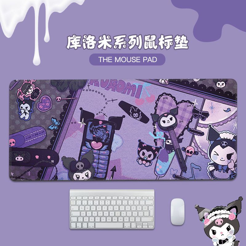 SANRIO แผ่นรองเมาส์ ลายอนิเมะ Kuromi ขนาด 900x400x3 มม. ขนาดใหญ่ สําหรับเล่นเกม คีย์บอร์ด สํานักงาน