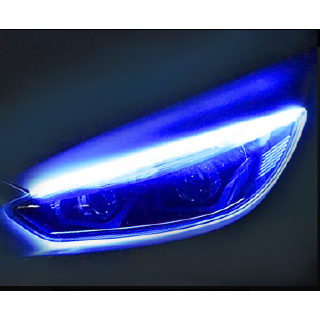 รุ่นใหม่ล่าสุด ตกแต่งไฟหน้า LED Daytime Running Light ไฟสีขาว พร้อมไฟเลี้ยววิ่งสีเหลือง Ultra Thin Stirp จำนวน 2 เส้น