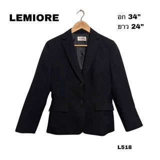 LEMIORE เสื้อสูทผู้หญิง Women Suite เสริมไหล่นิดๆ ทำให้ดูสง่า ผ้าเบา ไม่ต้องรีด อก 34 ยาว 24 นิ้ว L518