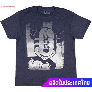 เสื้อยืดแขนสั้น Disney Mickey Mouse Triple Distressed Print Big Mens Boys T-Shirt Short sleeve T-shirts