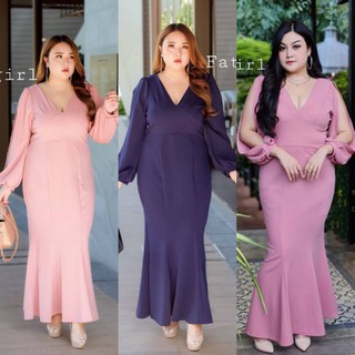 Maxidress ชุดไปงาน ผ้ายืดวูลพีช เนื้อดี เนื้อผ้ายืดเยอะ ใส่ง่าย เก็บทรง สวยมาก ดีเทลคอวี ผ่าช่วงแขน ปลายกระโปรงทรงหางปลา