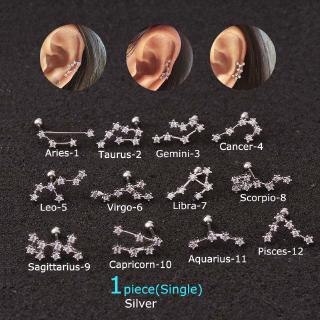 ต่างหูสแตนเลส 20 กรัม constellation cartilage rook lobe 1 ชิ้น