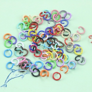 100pcs 1.2*8mm โลหะผสมสีสเปรย์แหวนวงแหวนเดี่ยวขนาดเล็กเชื่อมต่อแหวนแยก อุปกรณ์ diy