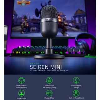 Razer Seiren Mini USB Microphone Condenser Supercardioid Ultra-Compact Streaming Microphone ไมโครโฟน ขนาดมินิ ชาร์จ