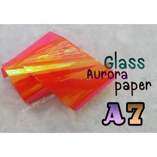 กระดาษแก้วออโรรา Glass Aurora Paper 2 ขนาด4X40cm กระดาษแก้วแต่งเล็บ ติดเล็บ