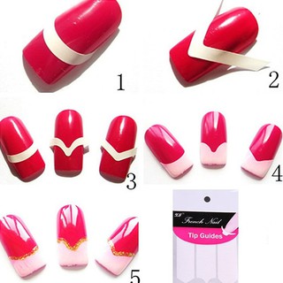 สติกเกอร์แต่งปลายเล็บ ทิปไกด์ Nail Tip Guides DIY French