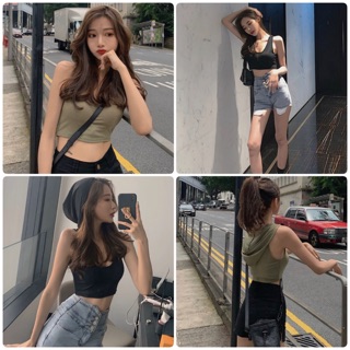 พร้อมส่ง♥️เสื้อครอปมีฮู้ด สายเกา สายฝอ ต้องมีเซ็กซี่