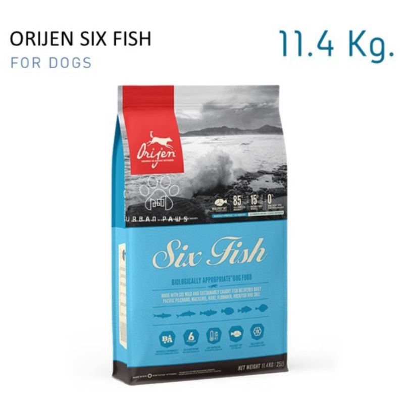 0อาหารสุนัข Orijen Six Fish สูตรปลา 6 ชนิด ขนาด 11.4 Kg.