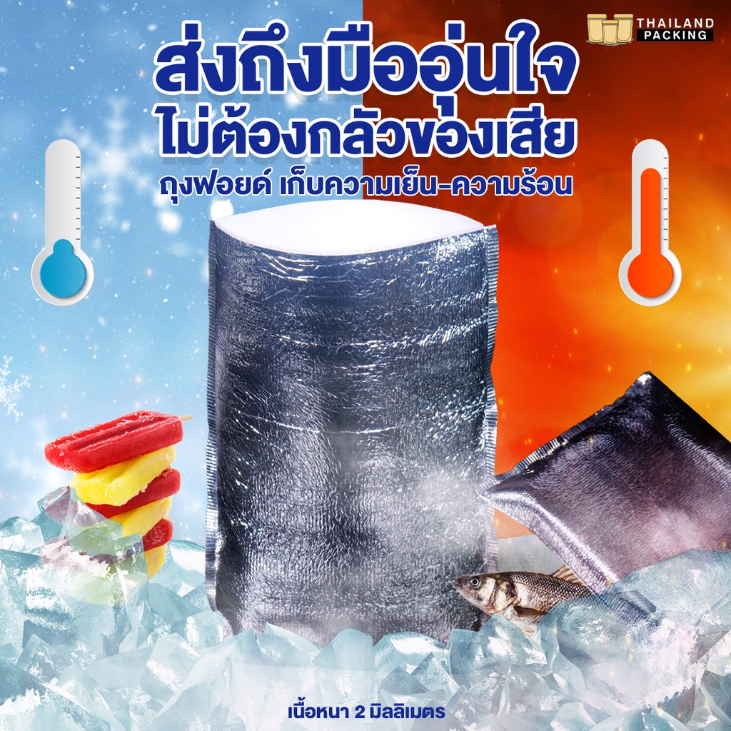 ถุงฟอยด์ เก็บความเย็น ถุงฟอยด์เก็บความร้อน ถุงฟอยด์ ฟอยด์เก็บความเย็น อลูมิเนียมฟอยด์ (10 ชิ้น) - Thailandpacking