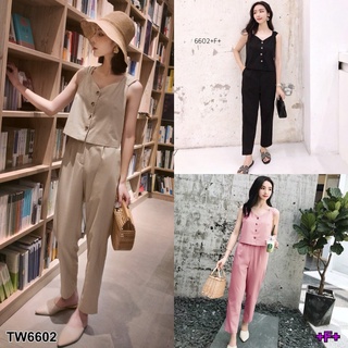 👗Pfashion [ส่งไว!!🚛] P6602 Set เสื้อกระดุมหน้า+กางเกงขายาว  Set front button shirt + pants